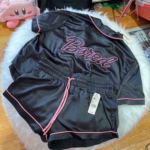 Garage Barbie Pajamas XS Small NEW Black Pink Y2K 💓 - Picture 2 of 8